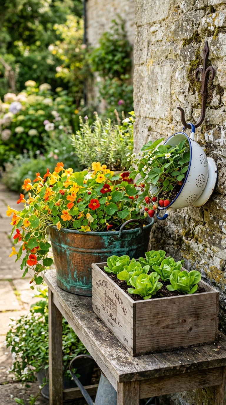 Mediterranean container arrangement with olive tree and lavender