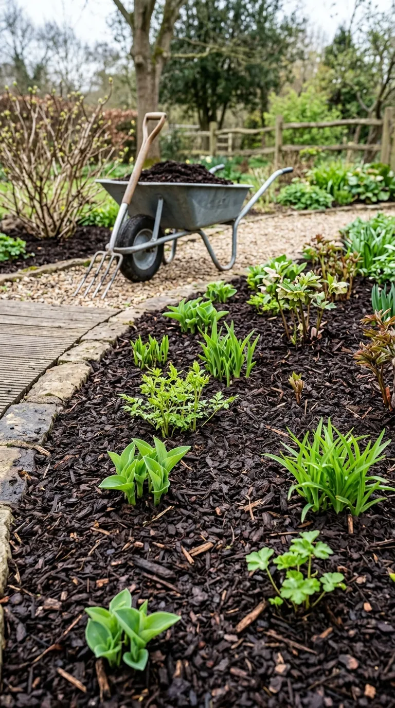 Brick-edged flower bed with a clean line for a polished flower garden design