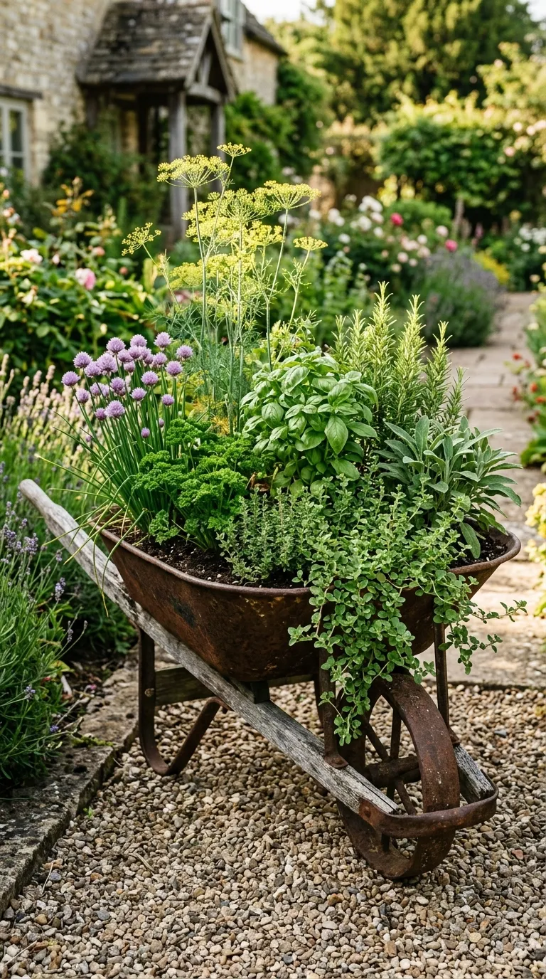 Person standing in an herb garden at golden hour choosing what to cook