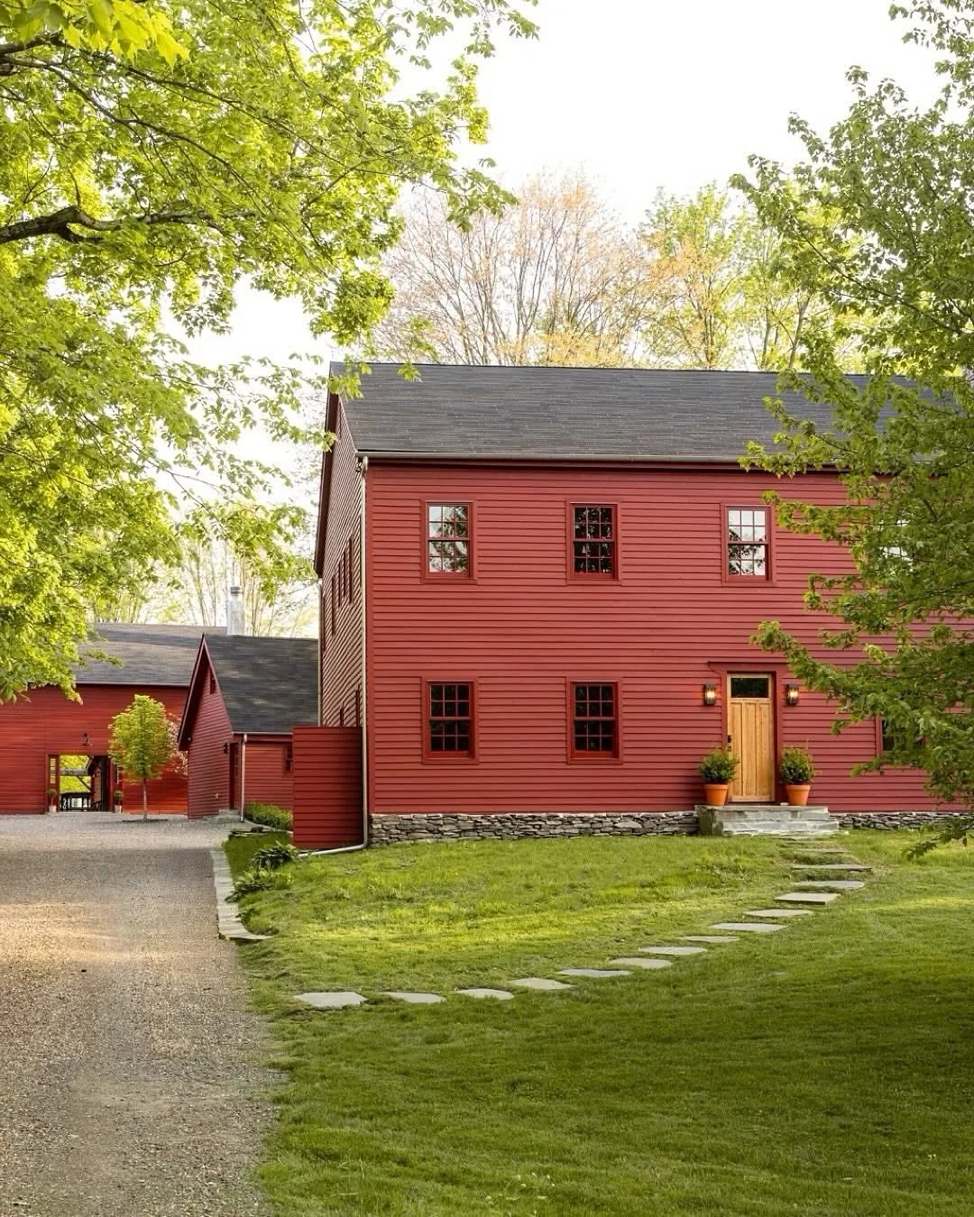 Rustic red barn style home exterior
