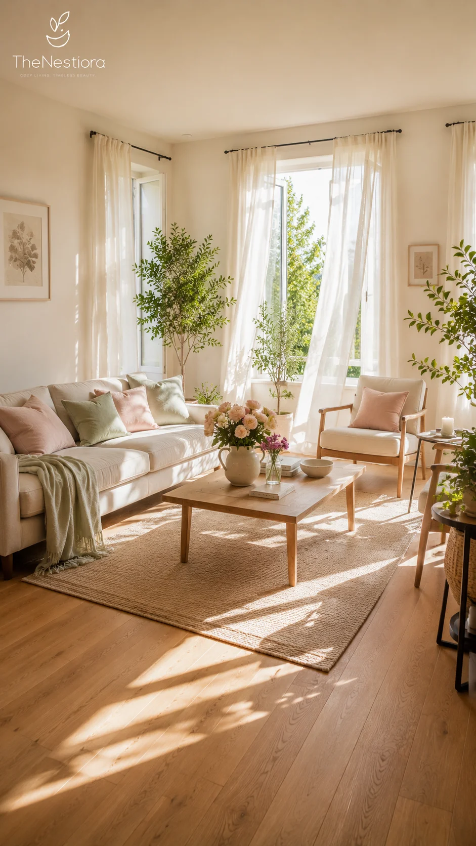 A neutral living room that feels lived in, loved, and slowly evolved